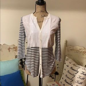 Anthropologie shirt with stripes and sequin in XS